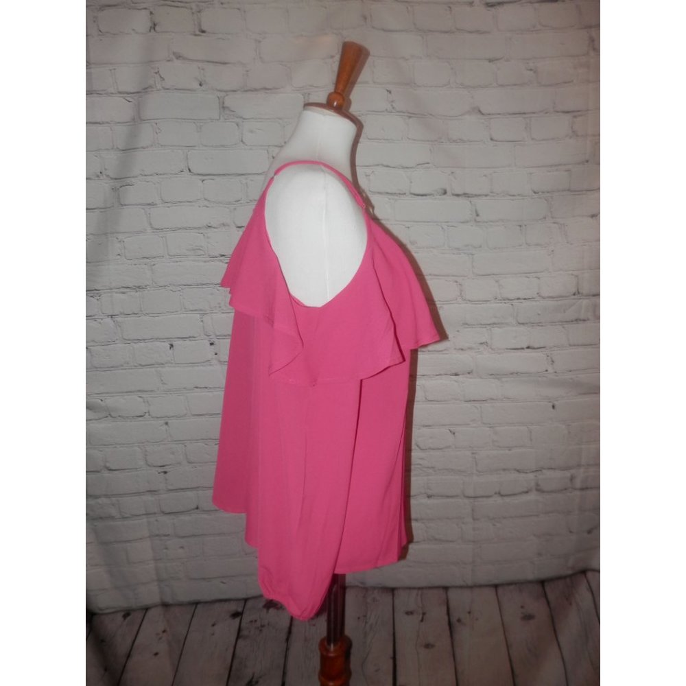 UMGEE Top Small Solid Pink Cold Shoulder - Picture 2 of 4